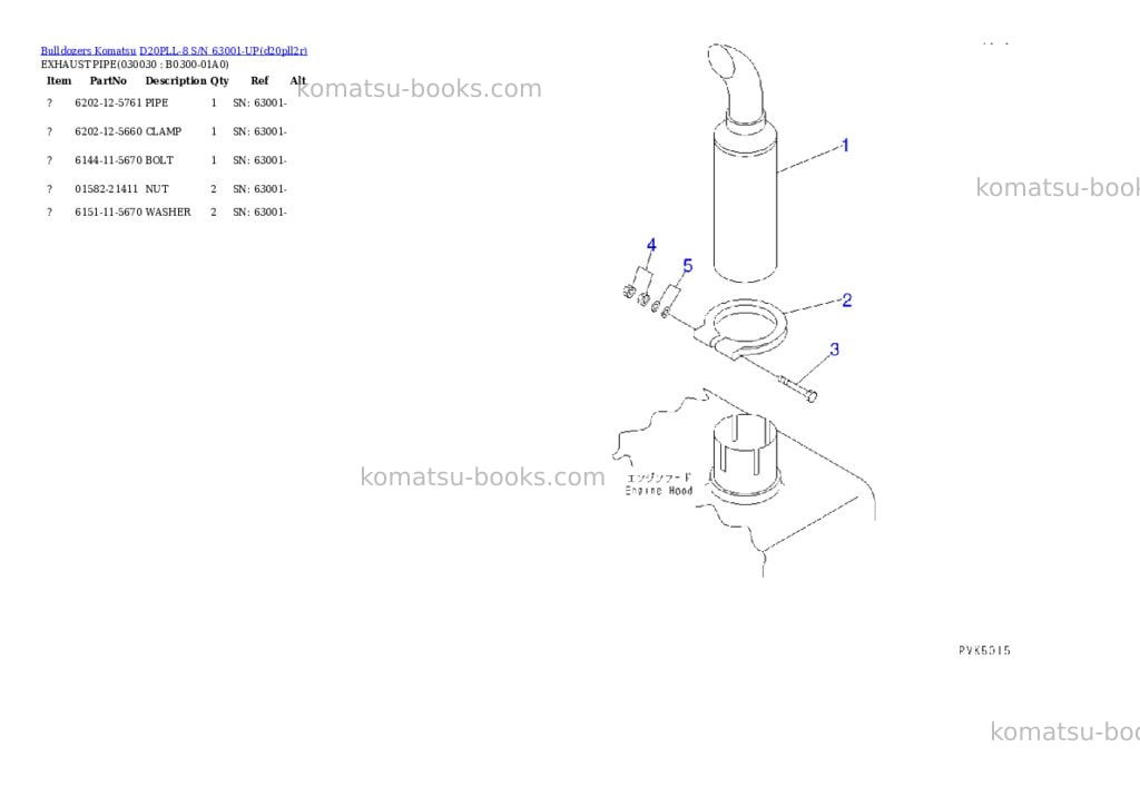 Komatsu d20pll-8 s/n 63001-up Parts catalog cover Page 2