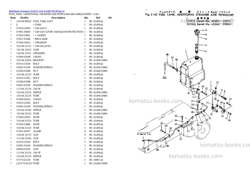 Komatsu d20q-5 s/n 45368-up Parts catalog cover Page 8 Komatsu d20q-5 s/n 45368-up Parts catalog cover Page 8