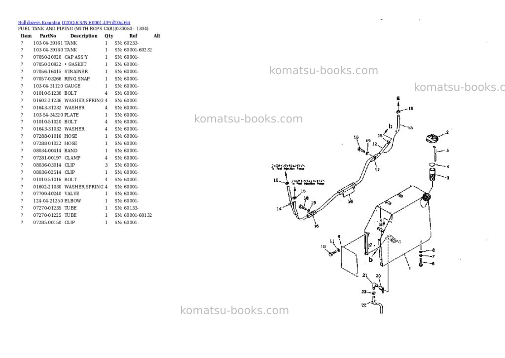 Komatsu D20Q-6 S/N 60001-UP Parts catalog cover Page 4