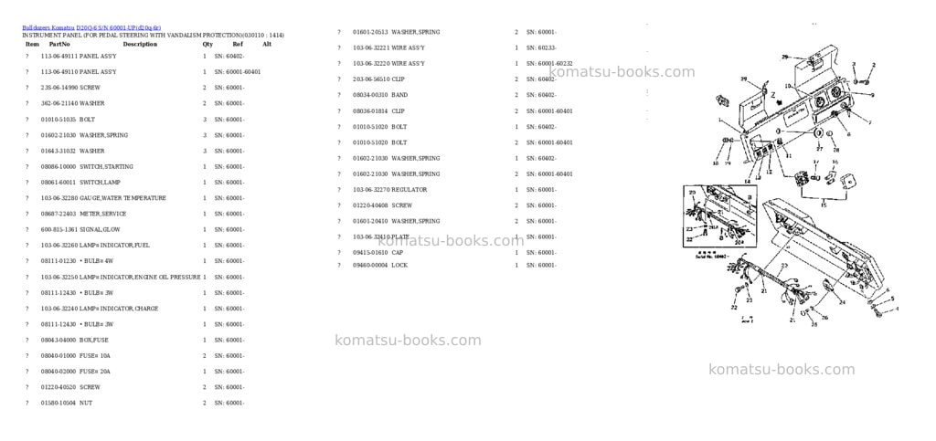 Komatsu d20q-6 s/n 60001-up Parts catalog cover Page 10