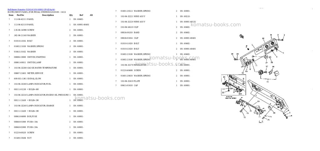 Komatsu d20q-6 s/n 60001-up Parts catalog cover Page 9