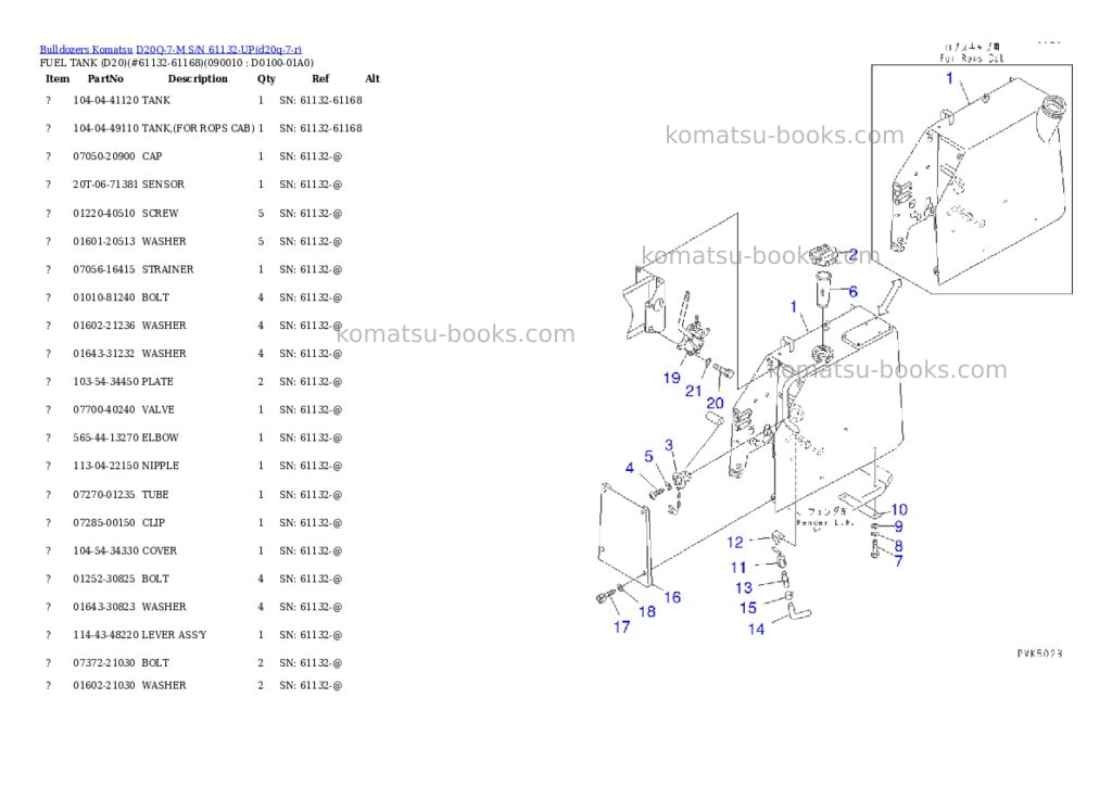 Komatsu d20q-7-m s/n 61132-up Parts catalog cover Page 4 Komatsu d20q-7-m s/n 61132-up Parts catalog cover Page 4