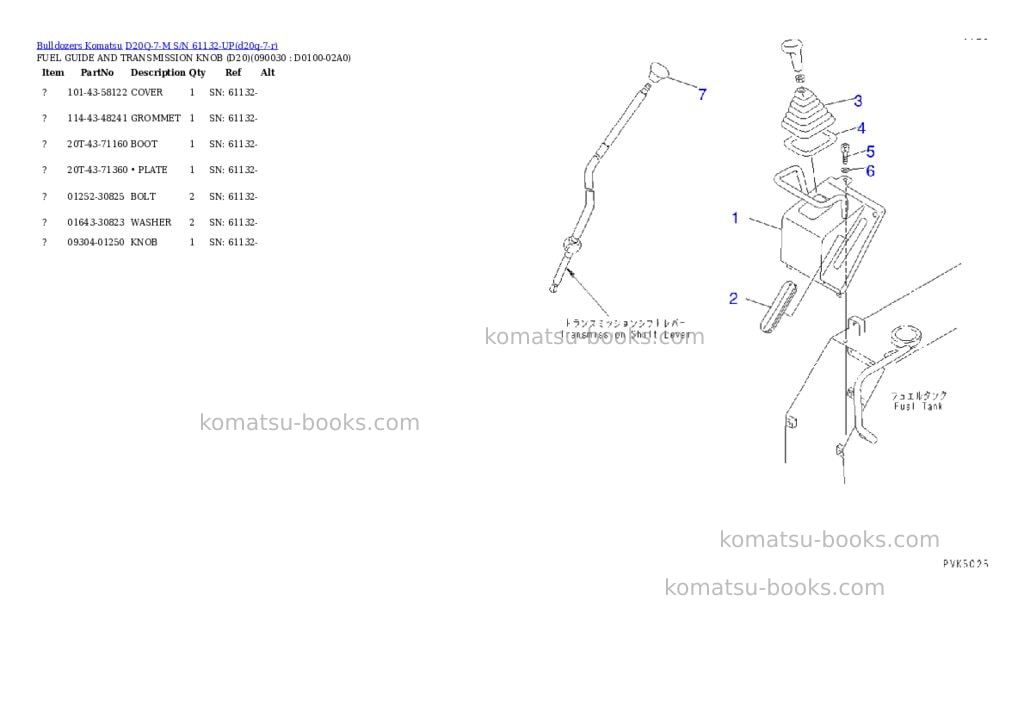 Komatsu d20q-7-m s/n 61132-up Parts catalog cover Page 6 Komatsu d20q-7-m s/n 61132-up Parts catalog cover Page 6