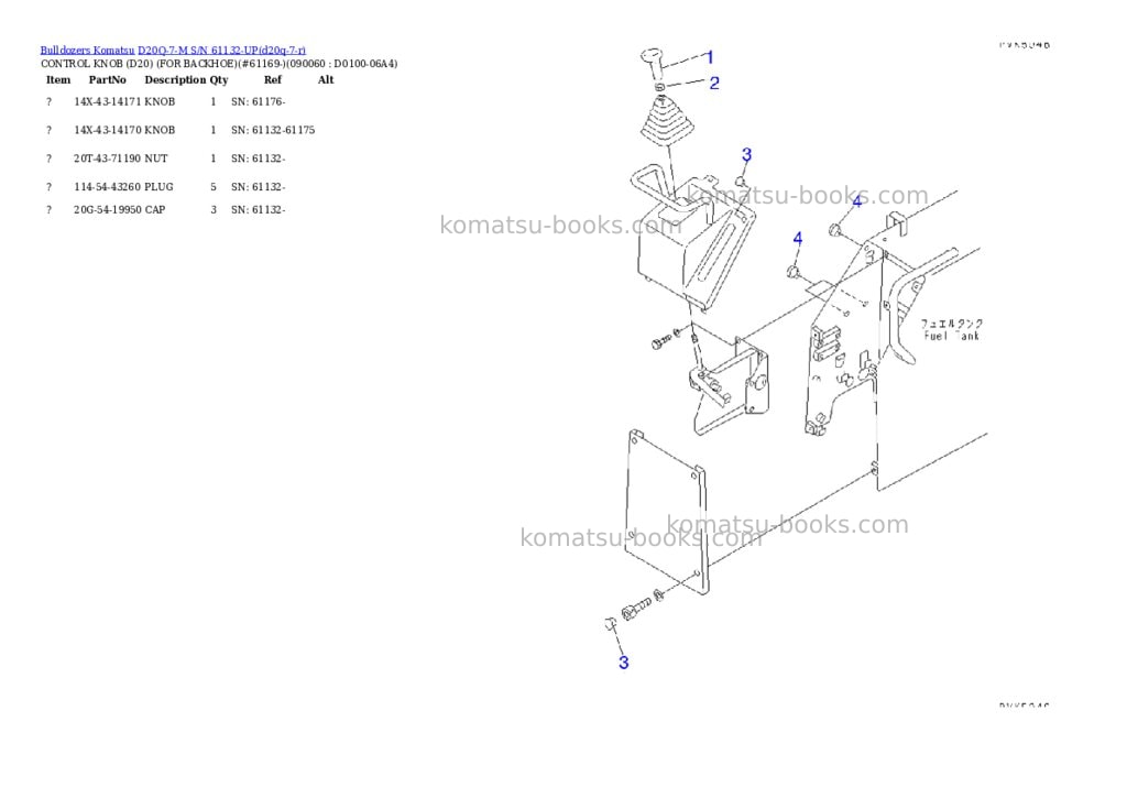 Komatsu d20q-7-m s/n 61132-up Parts catalog cover Page 9 Komatsu d20q-7-m s/n 61132-up Parts catalog cover Page 9