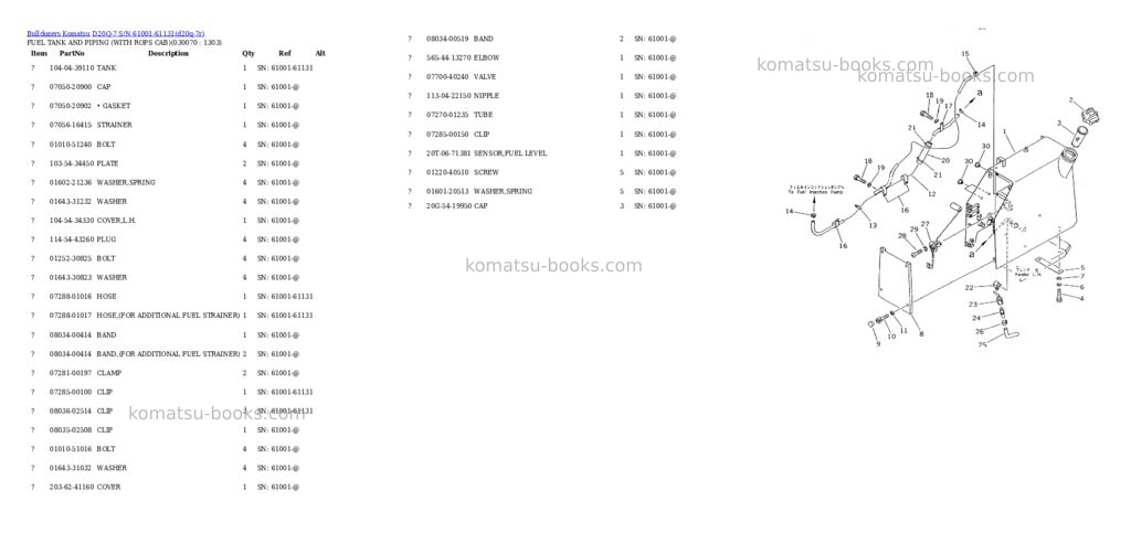 Komatsu d20q-7 s/n 61001-61131 Parts catalog cover Page 4
