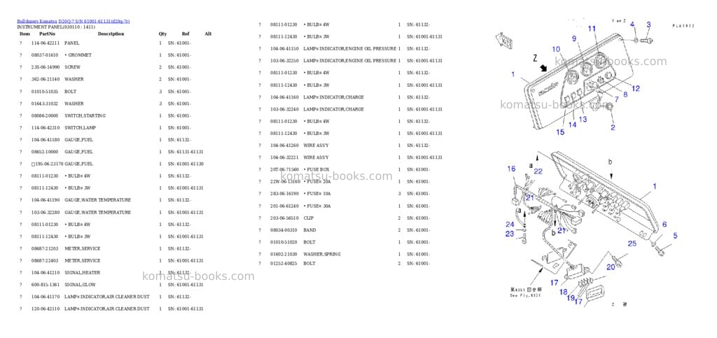 Komatsu d20q-7 s/n 61001-61131 Parts catalog cover Page 8