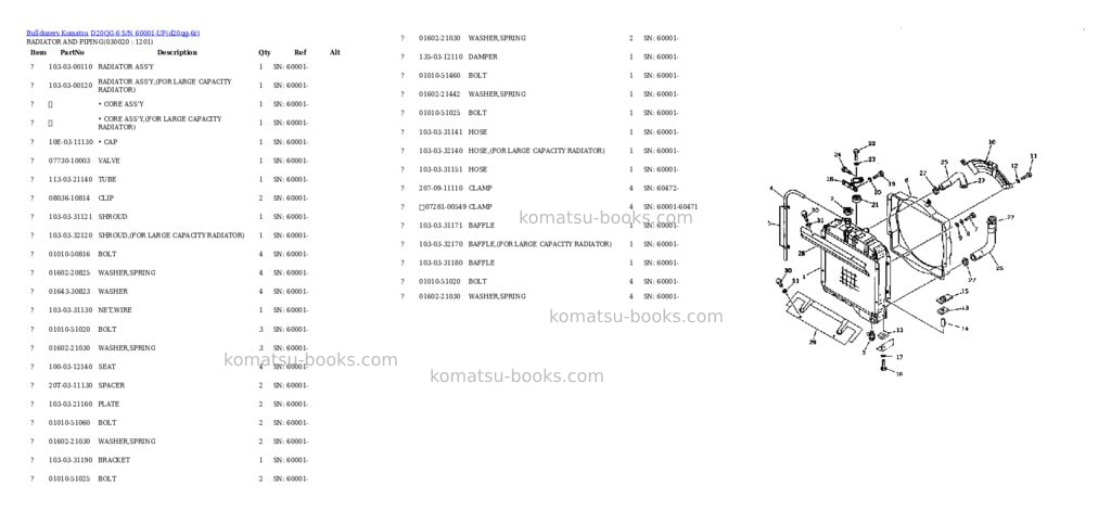 Komatsu d20qg-6 s/n 60001-up Parts catalog cover Komatsu d20qg-6 s/n 60001-up Parts catalog cover