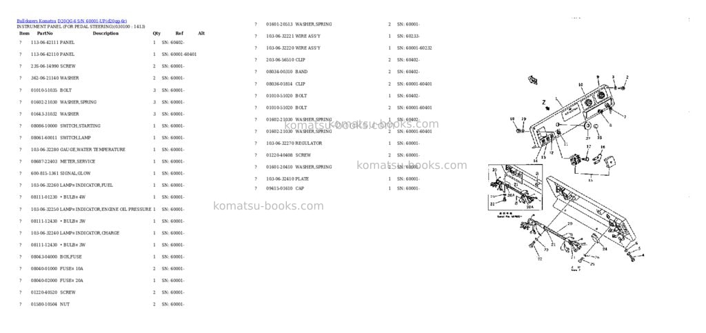 Komatsu d20qg-6 s/n 60001-up Parts catalog cover Page 9 Komatsu d20qg-6 s/n 60001-up Parts catalog cover Page 9
