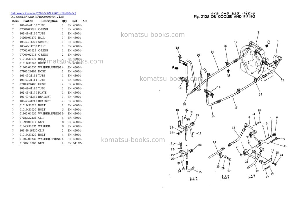 Komatsu d20s-5 s/n 45001-up Parts catalog cover Page 6