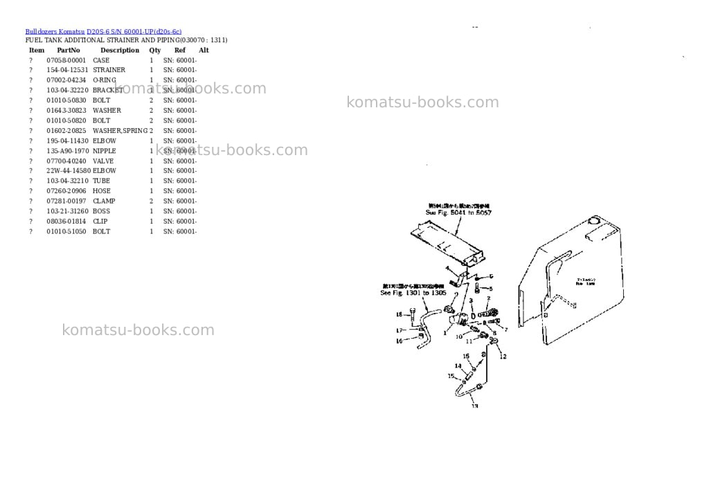 Komatsu d20s-6 s/n 60001-up Parts catalog cover Page 6