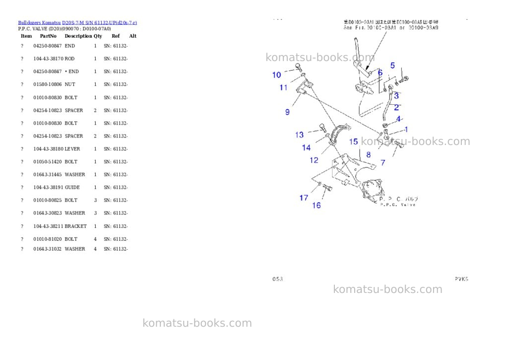 Komatsu d20s-7-m s/n 61132-up Parts catalog cover Page 10