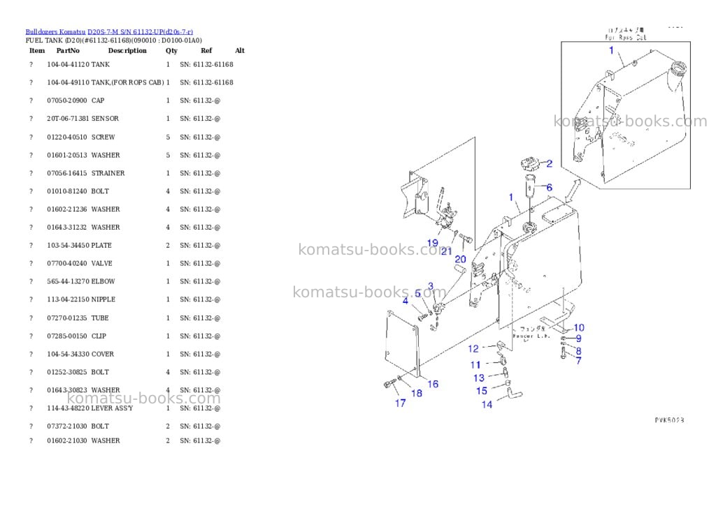 Komatsu d20s-7-m s/n 61132-up Parts catalog cover Page 4