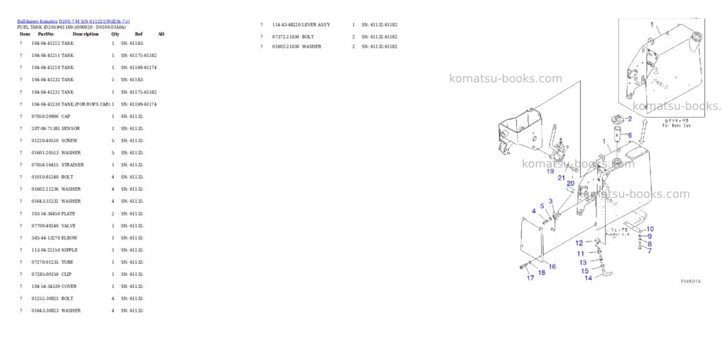 Komatsu d20s-7-m s/n 61132-up Parts catalog cover Page 5