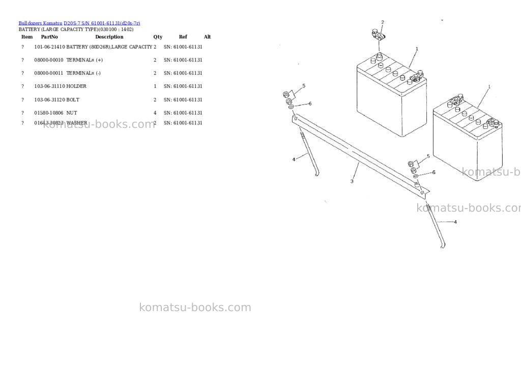 Komatsu d20s-7 s/n 61001-61131 Parts catalog cover Page 9 Komatsu d20s-7 s/n 61001-61131 Parts catalog cover Page 9