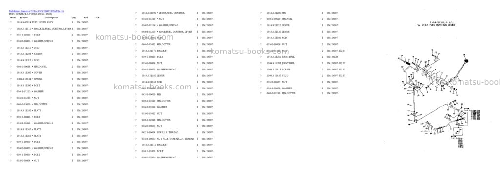 Komatsu d21a-3 s/n 20007-up Parts catalog cover Komatsu d21a-3 s/n 20007-up Parts catalog cover