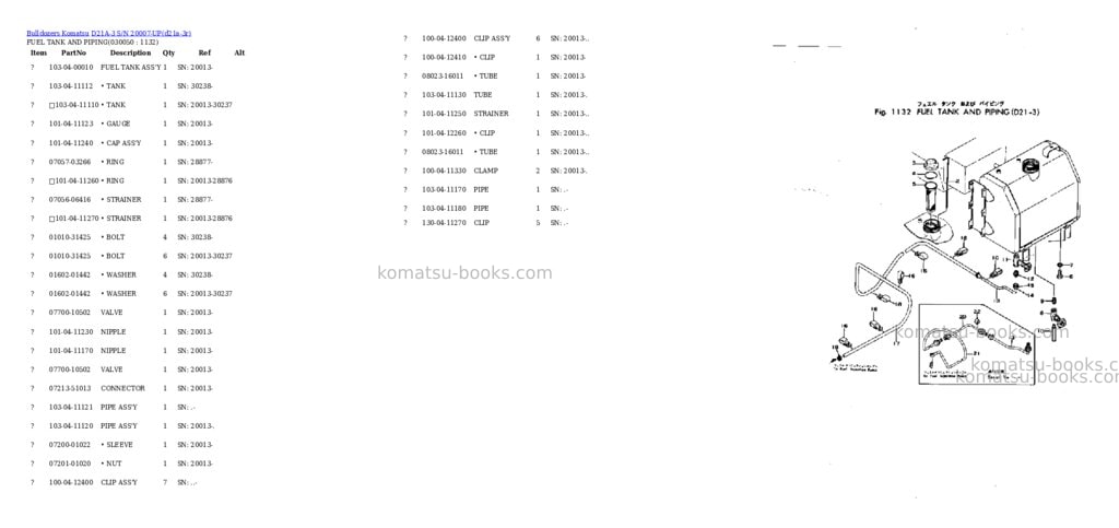 Komatsu d21a-3 s/n 20007-up Parts catalog cover Page 4 Komatsu d21a-3 s/n 20007-up Parts catalog cover Page 4