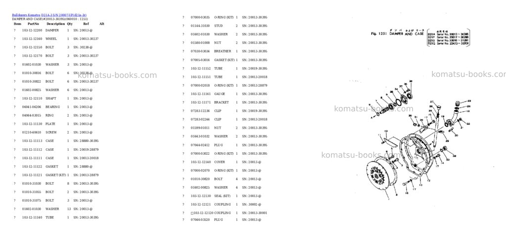 Komatsu d21a-3 s/n 20007-up Parts catalog cover Page 8 Komatsu d21a-3 s/n 20007-up Parts catalog cover Page 8