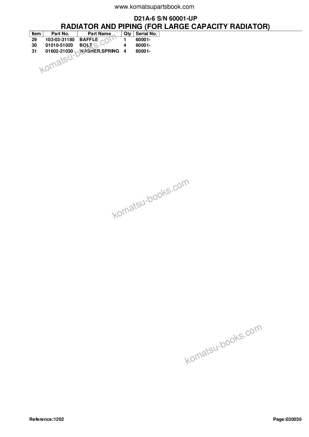 Komatsu d21a-6 s/n 60001-up Parts catalog cover Page 7 Komatsu d21a-6 s/n 60001-up Parts catalog cover Page 7