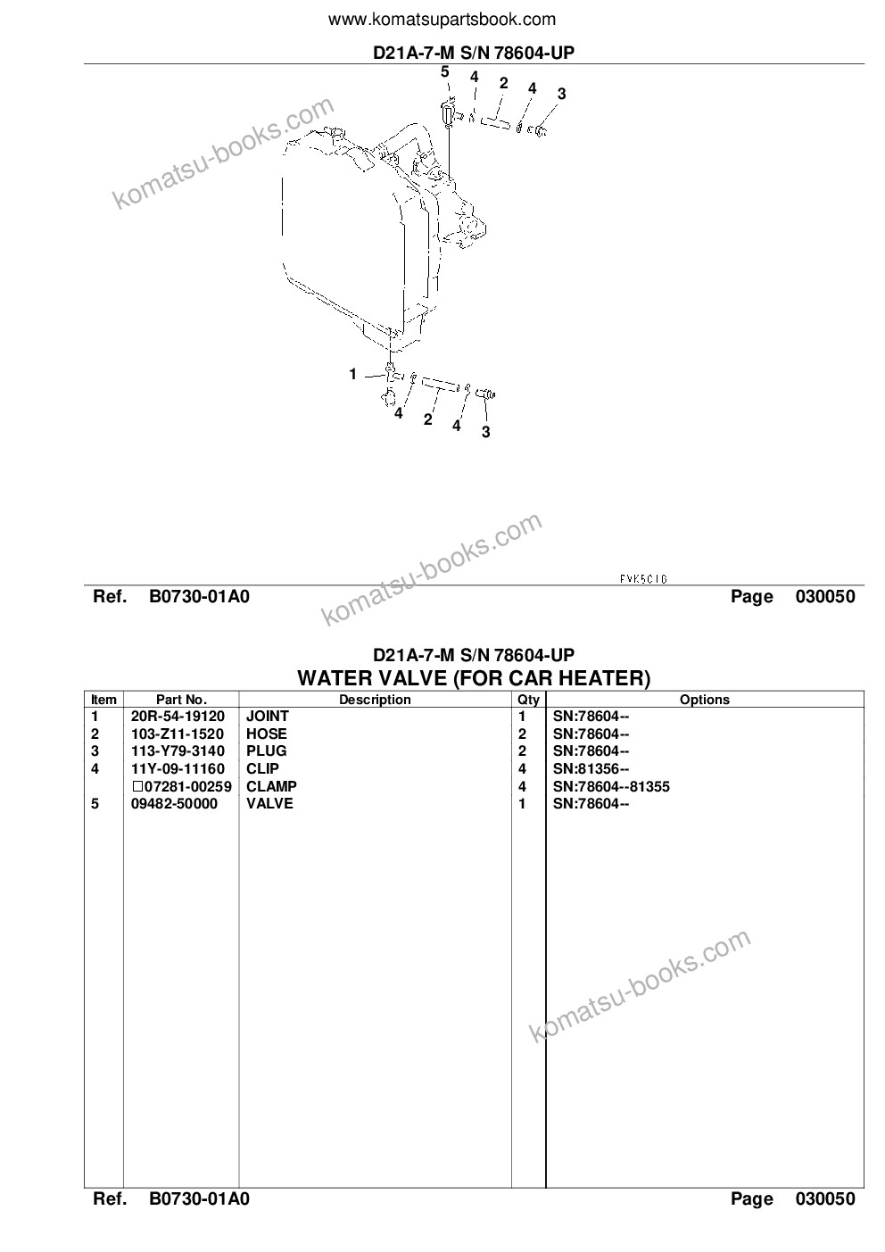 Komatsu D21A-7-M S/N 78604-UP Parts catalog cover Page 7