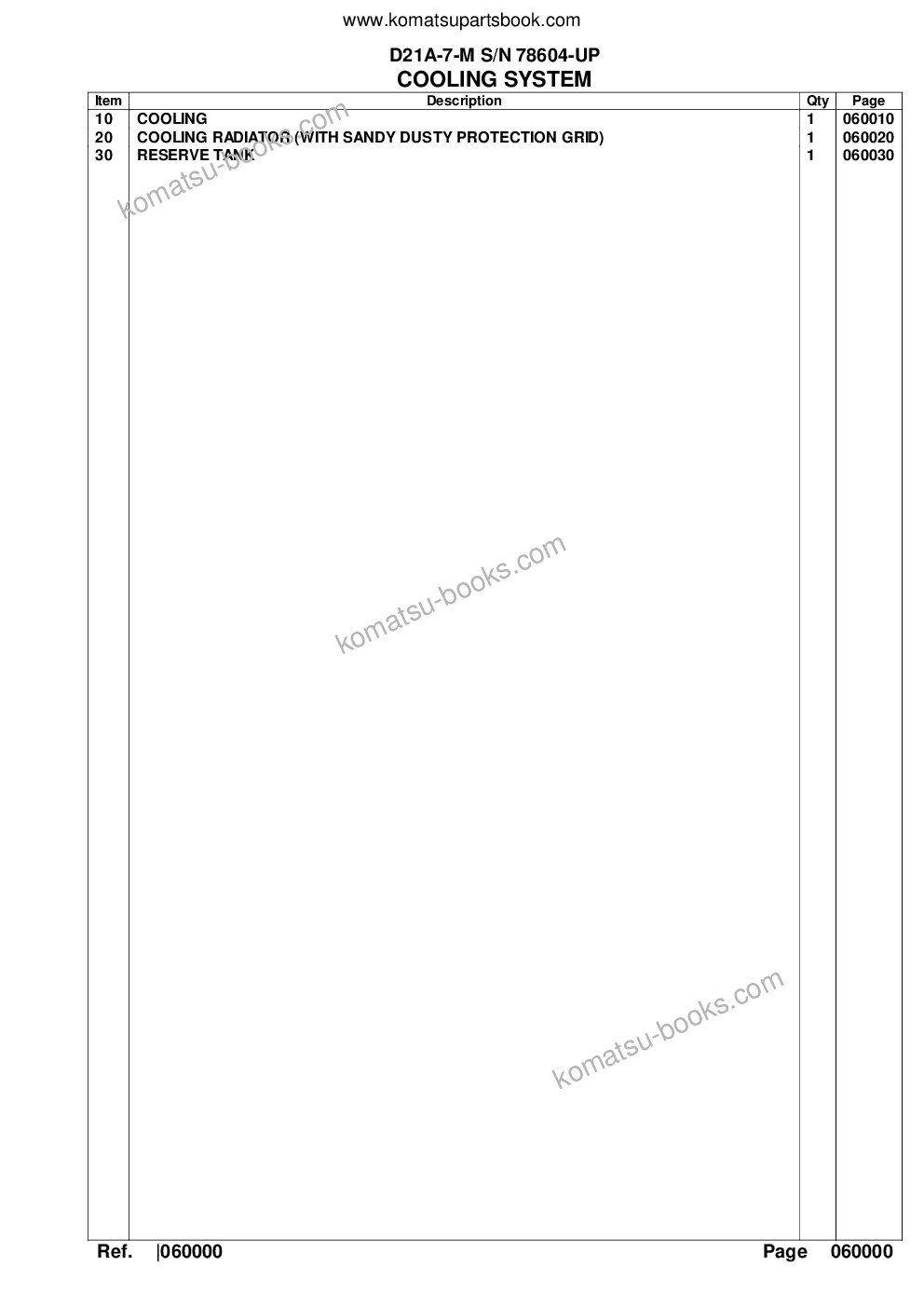 Komatsu D21A-7-M S/N 78604-UP Parts catalog cover Page 8