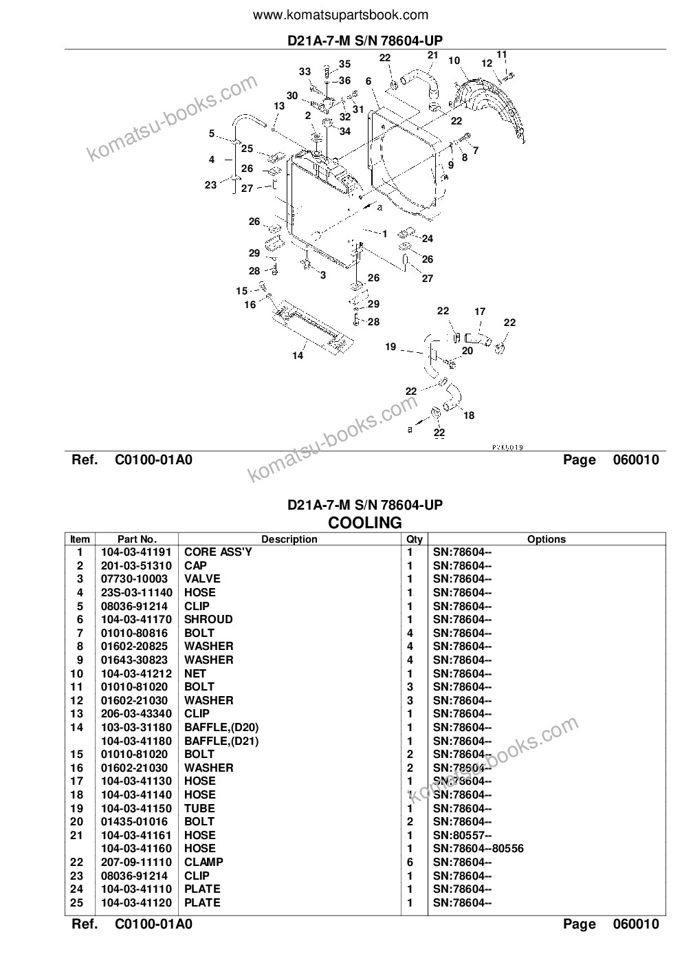 Komatsu D21A-7-M S/N 78604-UP Parts catalog cover Page 9