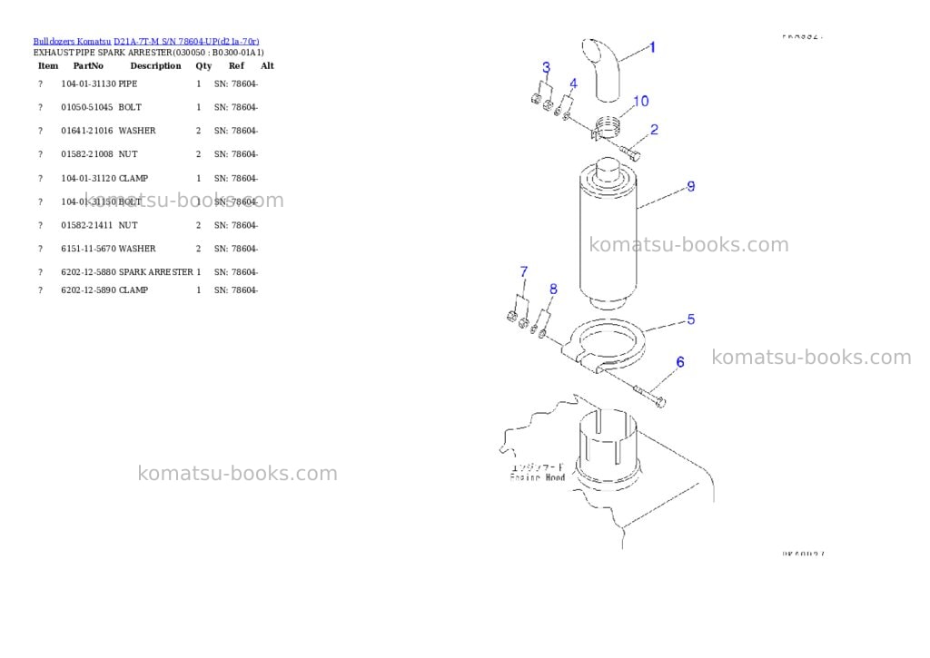 Komatsu d21a-7t-m s/n 78604-up Parts catalog cover Page 4