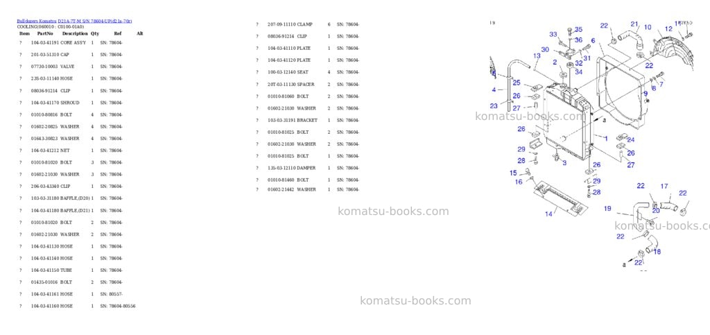 Komatsu d21a-7t-m s/n 78604-up Parts catalog cover Page 7