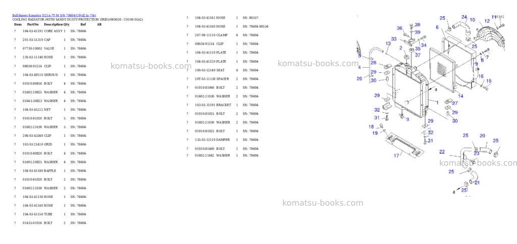 Komatsu d21a-7t-m s/n 78604-up Parts catalog cover Page 8