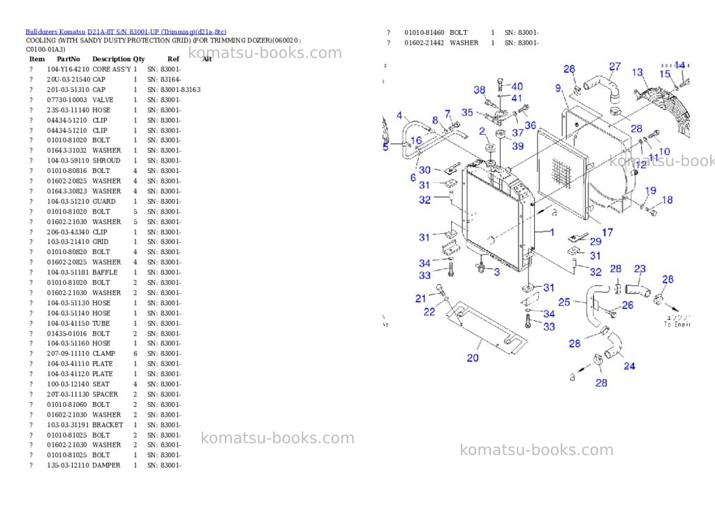 Komatsu d21a-8t s/n 83001-up trimming Parts catalog cover Page 10