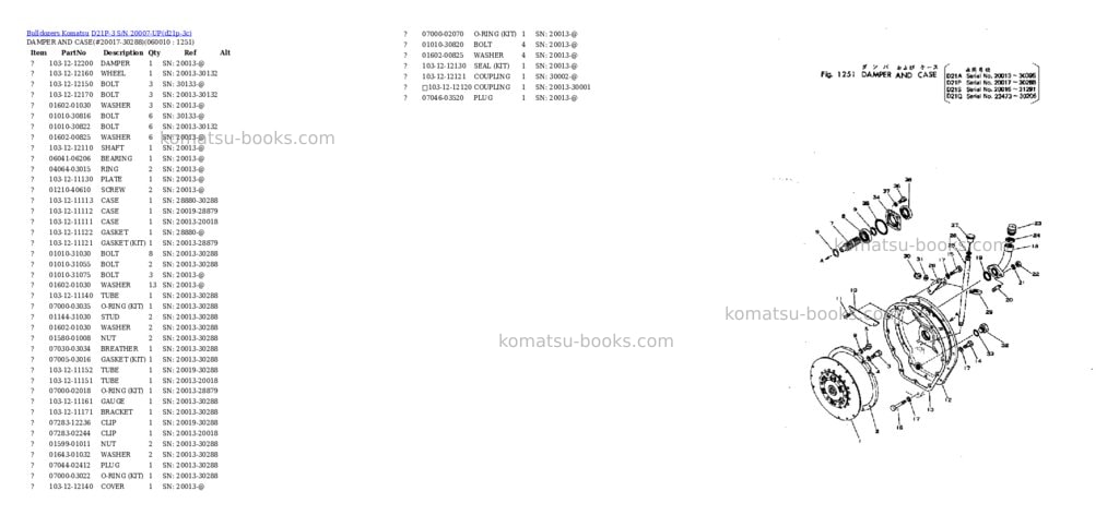 Komatsu D21P-3 S/N 20007-UP Parts catalog cover Page 8 Komatsu D21P-3 S/N 20007-UP Parts catalog cover Page 8