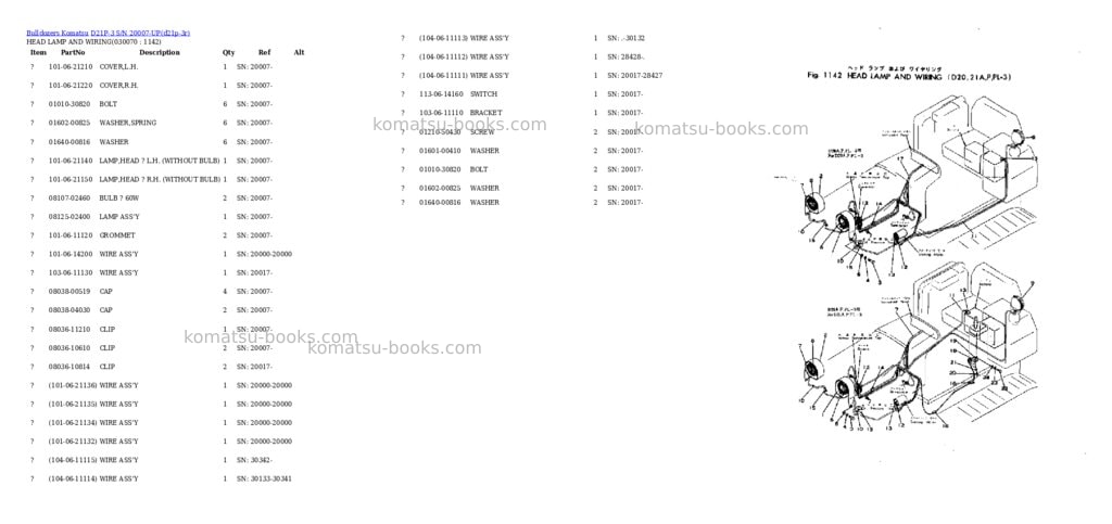 Komatsu d21p-3 s/n 20007-up Parts catalog cover Page 6 Komatsu d21p-3 s/n 20007-up Parts catalog cover Page 6