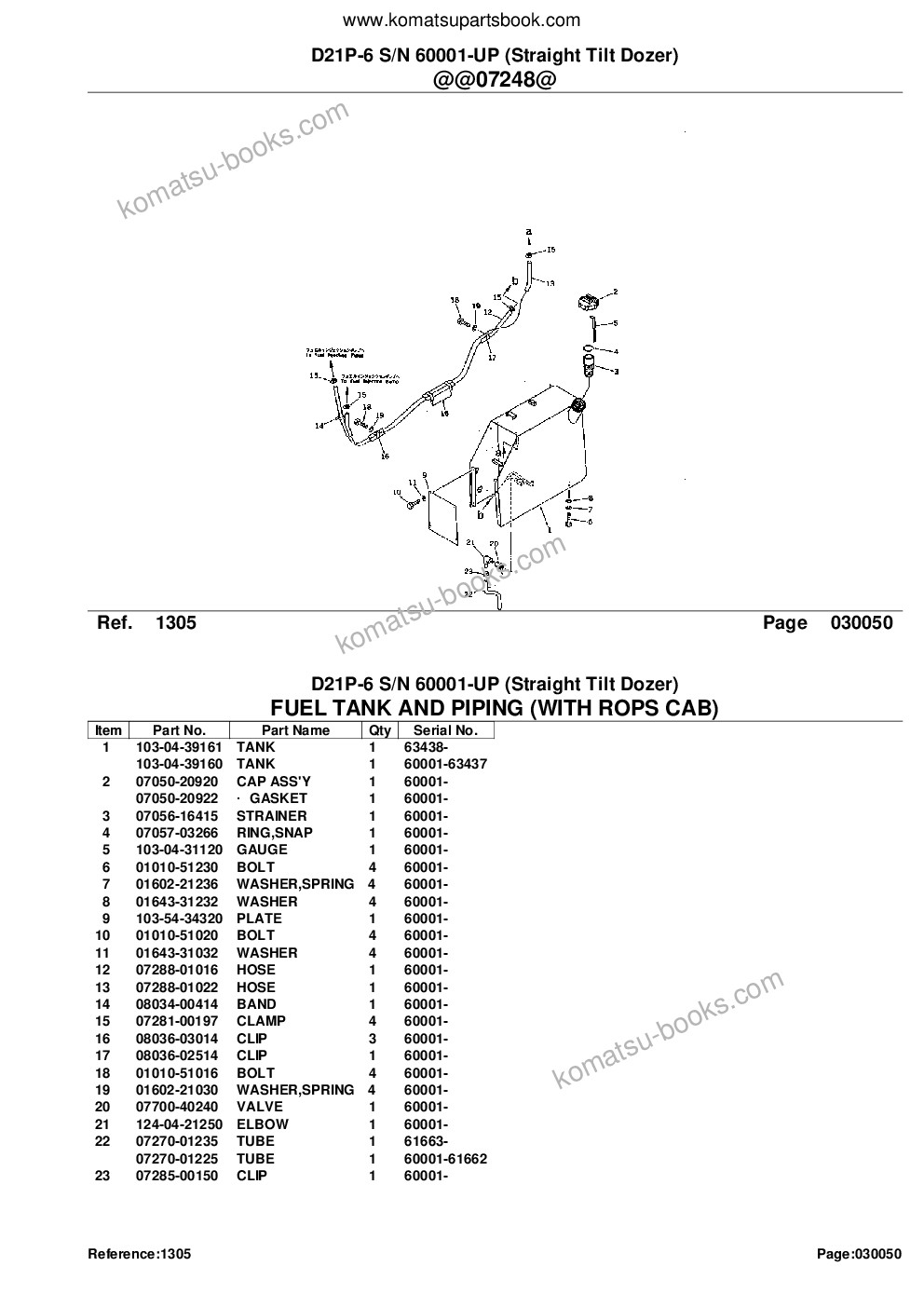 Komatsu D21P-6 S/N 60001-UP (Straight Tilt Dozer) Parts catalog cover Page 10