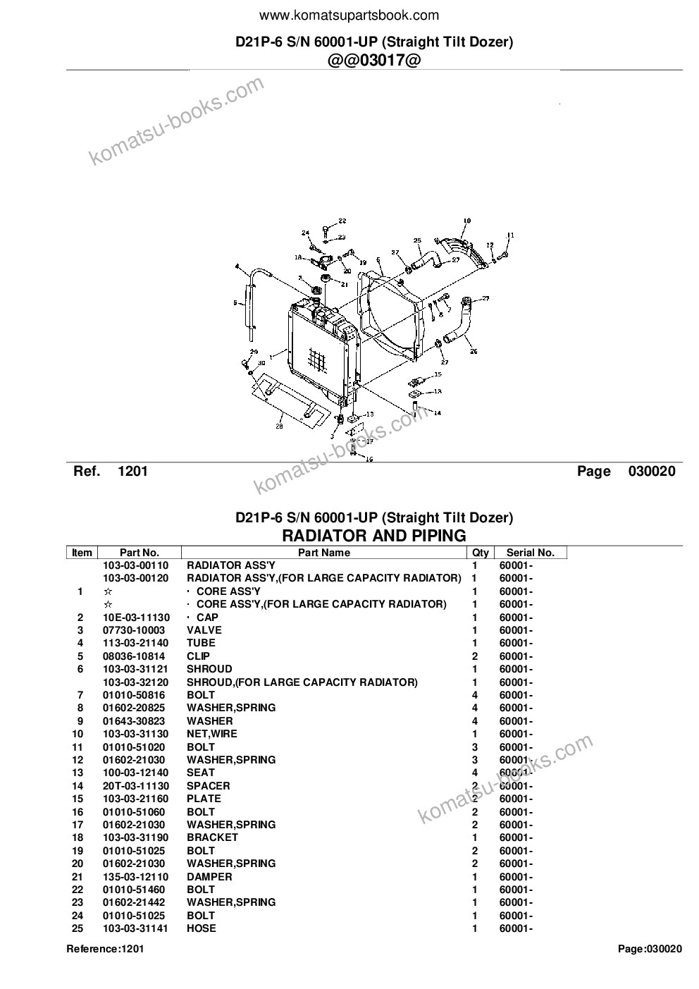 Komatsu D21P-6 S/N 60001-UP (Straight Tilt Dozer) Parts catalog cover Page 4