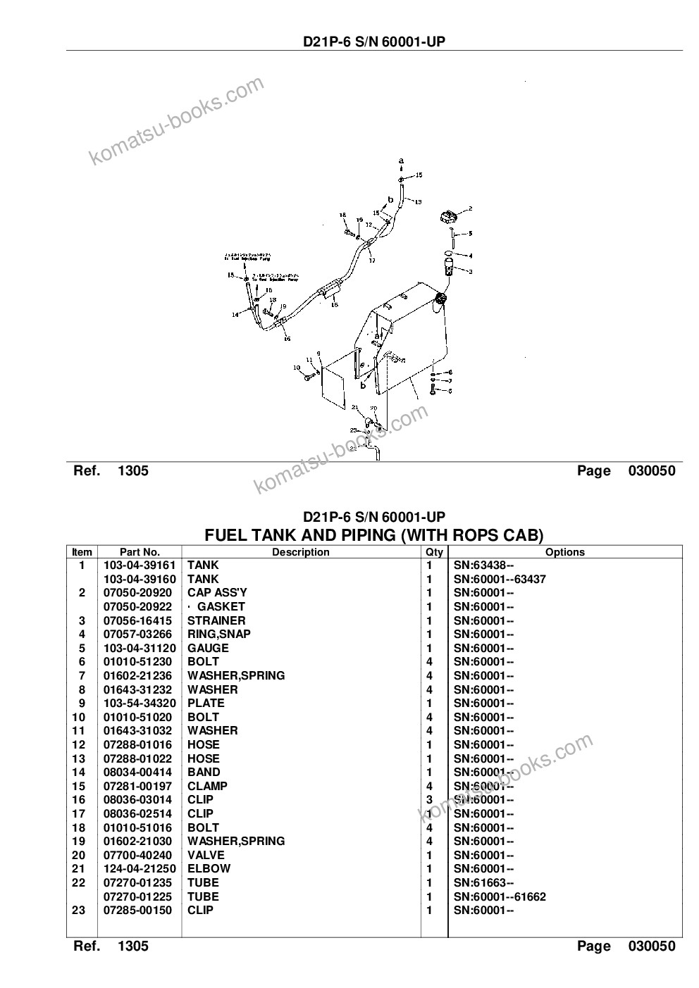 Komatsu d21p-6 s/n 60001-up straight tilt dozer Parts catalog cover Page 10