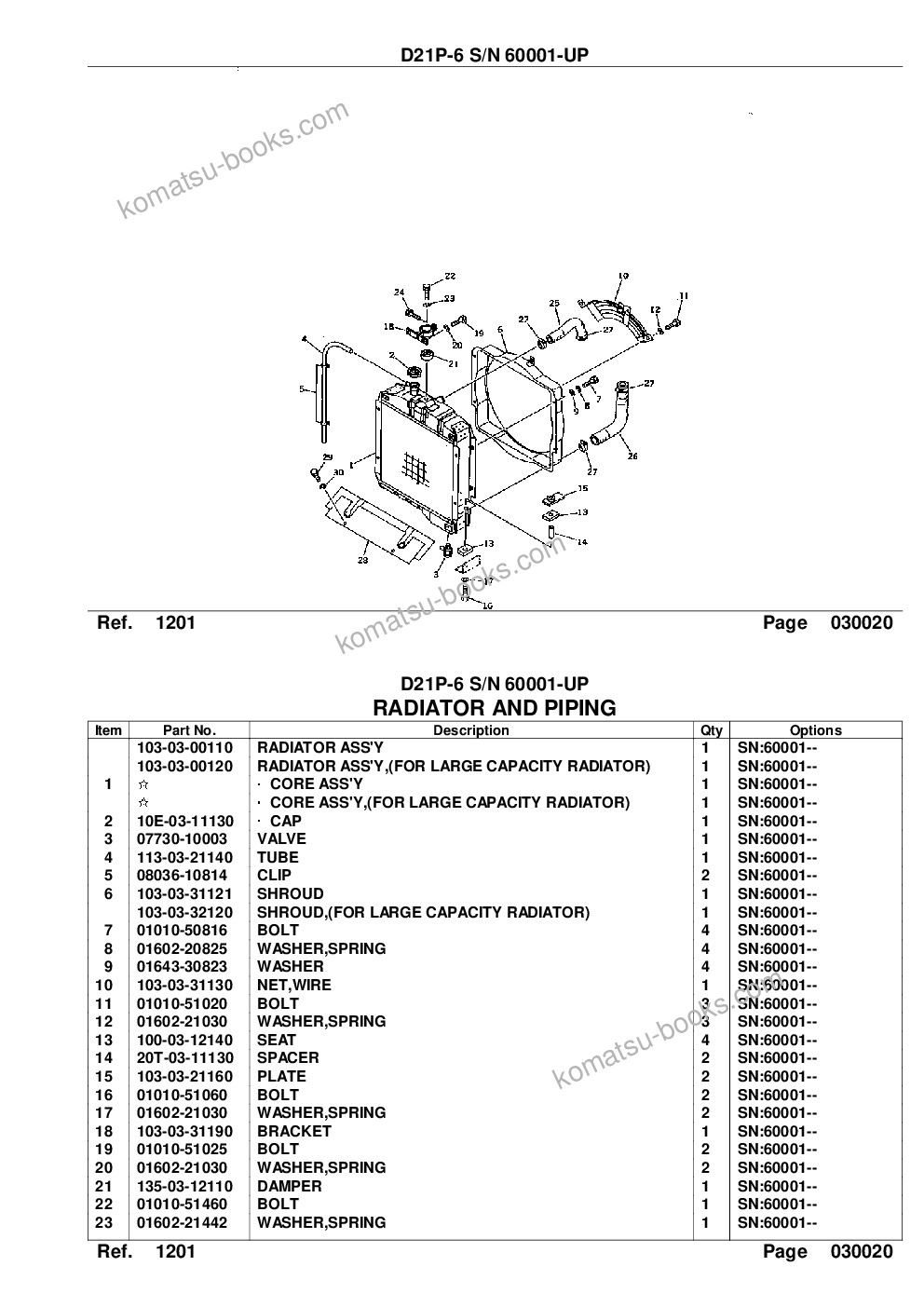 Komatsu d21p-6 s/n 60001-up straight tilt dozer Parts catalog cover Page 4