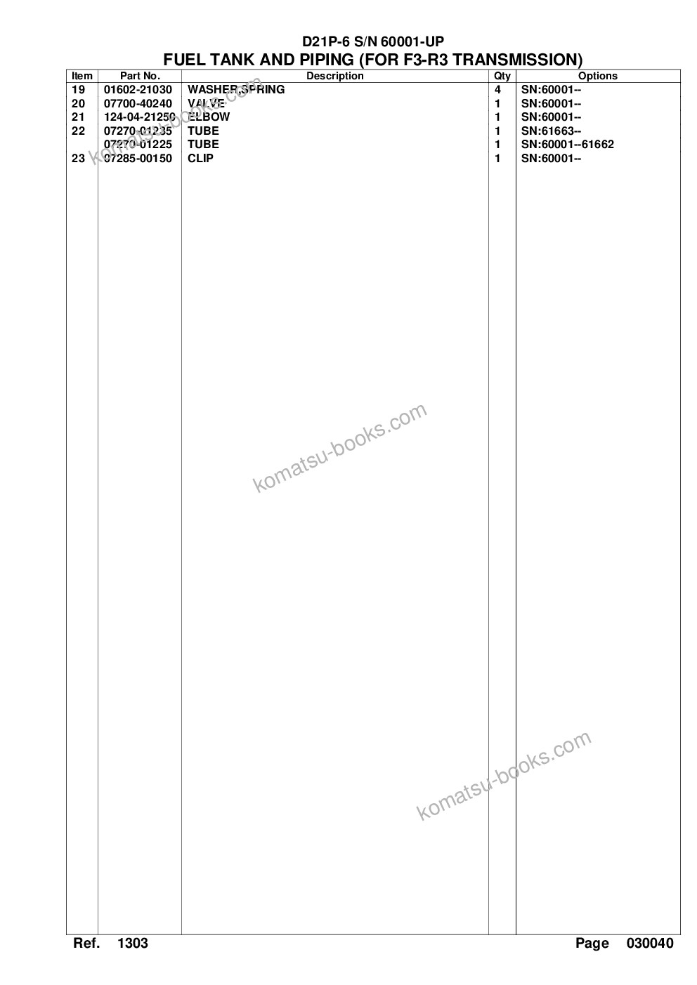 Komatsu d21p-6 s/n 60001-up straight tilt dozer Parts catalog cover Page 9