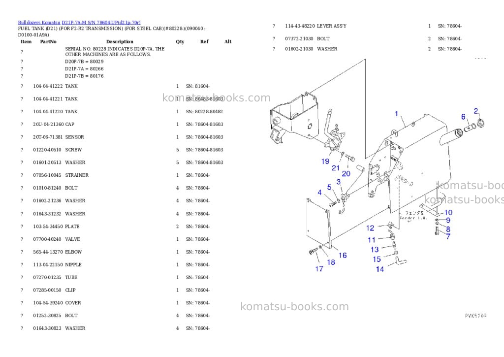 Komatsu d21p-7a-m s/n 78604-up Parts catalog cover Page 4 Komatsu d21p-7a-m s/n 78604-up Parts catalog cover Page 4