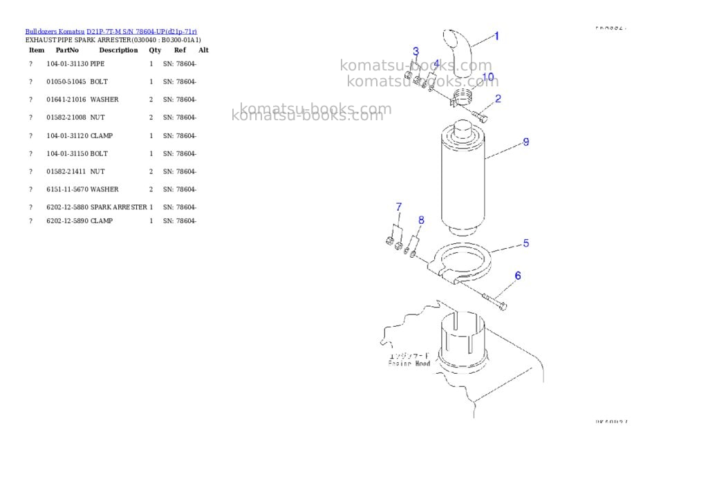 Komatsu d21p-7t-m s/n 78604-up Parts catalog cover Page 3