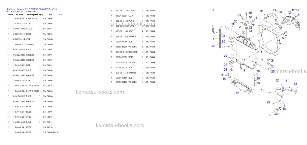Komatsu d21p-7t-m s/n 78604-up Parts catalog cover Page 6