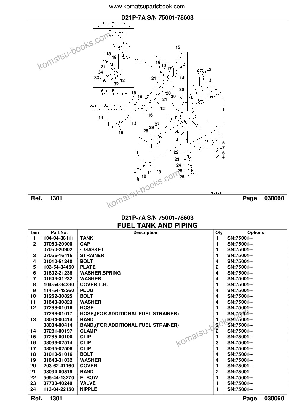 Komatsu d21p-7a s/n 75001-78603 Parts catalog cover Page 10