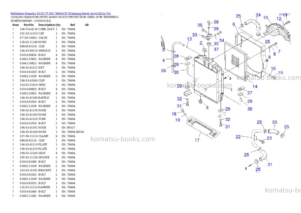 Komatsu d21p-7t s/n 78604-up trimming dozer m/c Parts catalog cover Page 10
