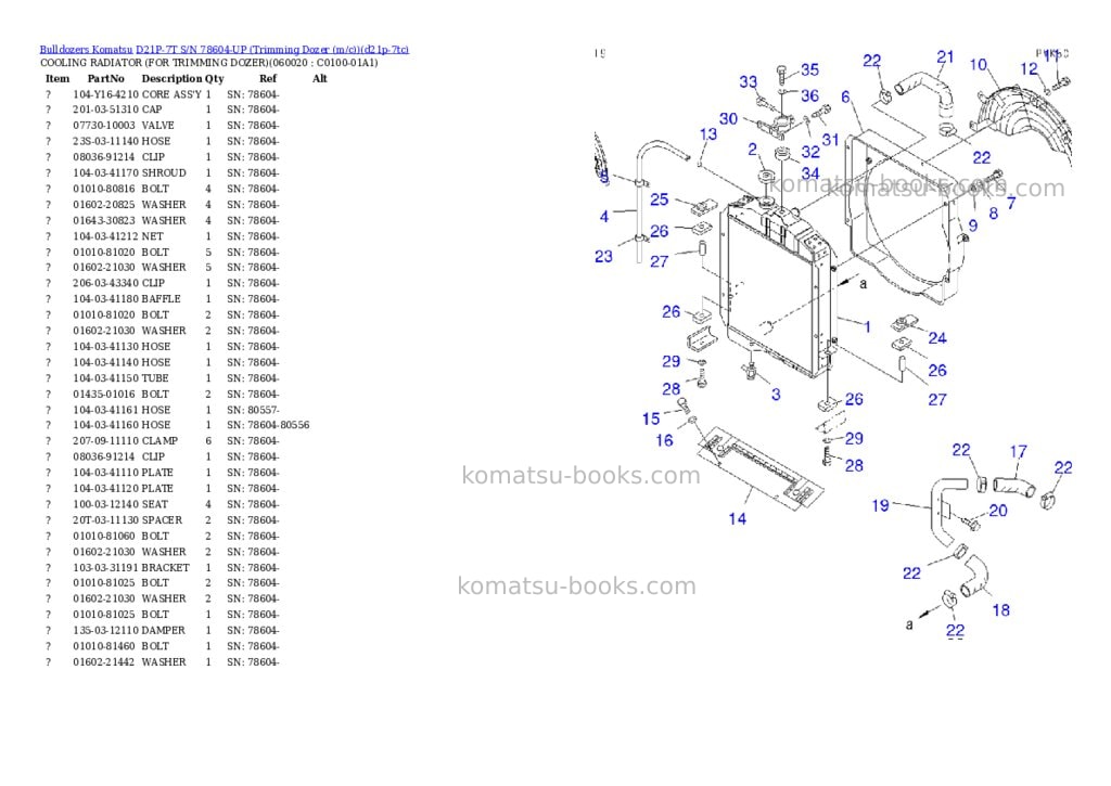 Komatsu d21p-7t s/n 78604-up trimming dozer m/c Parts catalog cover Page 8