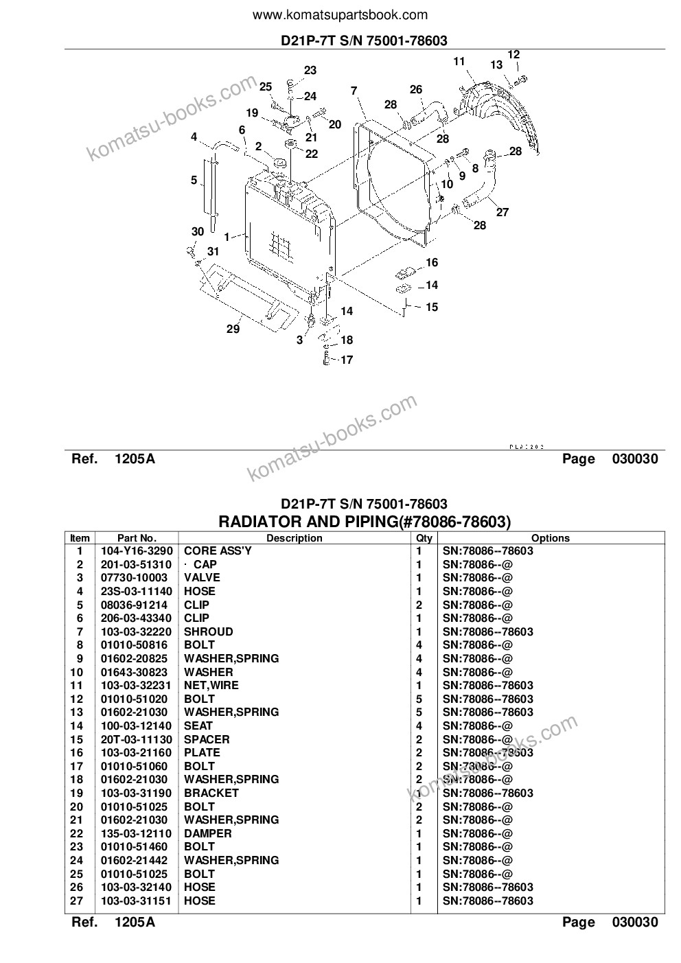 Komatsu d21p-7t s/n 75001-78603 Parts catalog cover Page 6 Komatsu d21p-7t s/n 75001-78603 Parts catalog cover Page 6