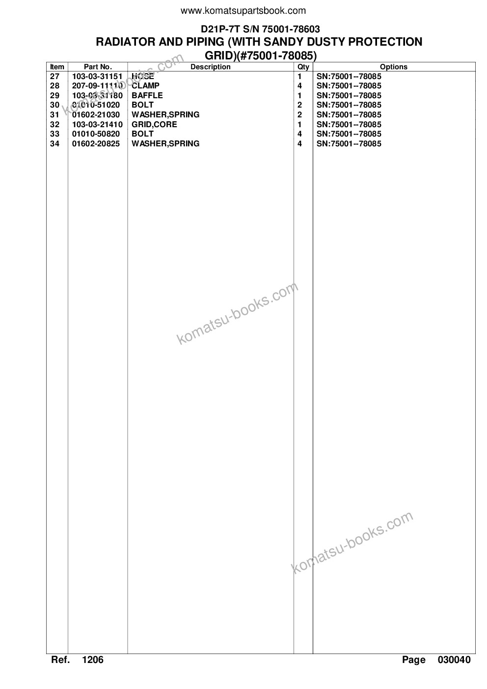 Komatsu d21p-7t s/n 75001-78603 Parts catalog cover Page 9 Komatsu d21p-7t s/n 75001-78603 Parts catalog cover Page 9