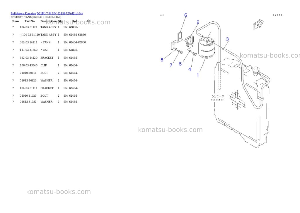 Komatsu d21pl-7-m s/n 62454-up Parts catalog cover Page 4 Komatsu d21pl-7-m s/n 62454-up Parts catalog cover Page 4
