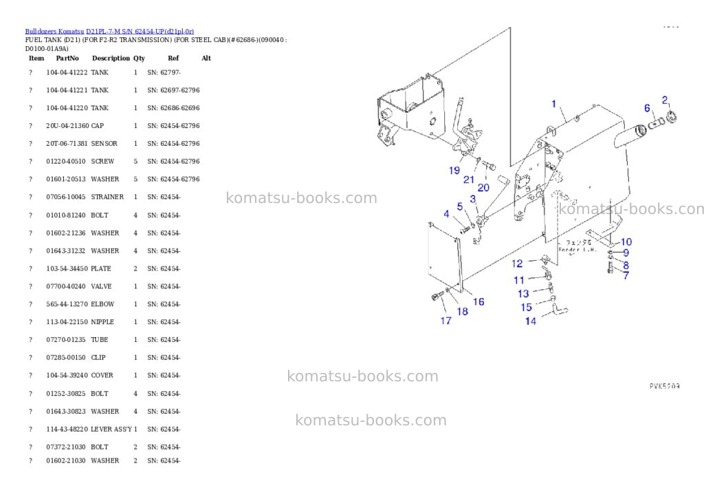 Komatsu d21pl-7-m s/n 62454-up Parts catalog cover Page 8 Komatsu d21pl-7-m s/n 62454-up Parts catalog cover Page 8