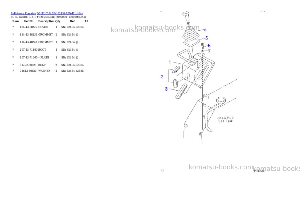 Komatsu d21pl-7-m s/n 62454-up Parts catalog cover Page 9 Komatsu d21pl-7-m s/n 62454-up Parts catalog cover Page 9