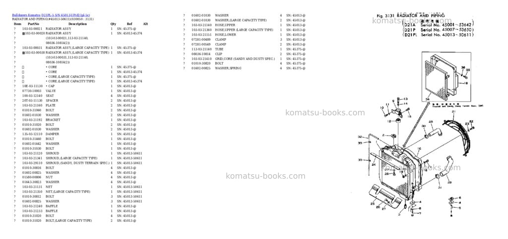 Komatsu d21pl-5 s/n 45013-up Parts catalog cover Page 4