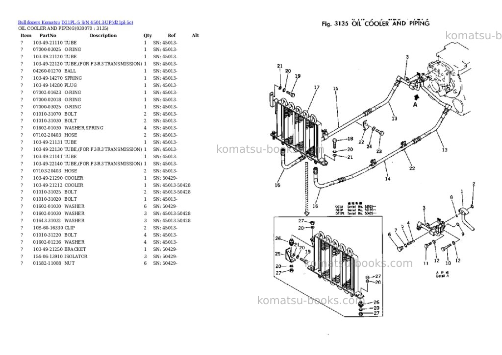 Komatsu d21pl-5 s/n 45013-up Parts catalog cover Page 6