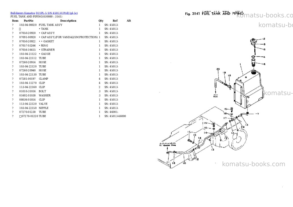 Komatsu d21pl-5 s/n 45013-up Parts catalog cover Page 7